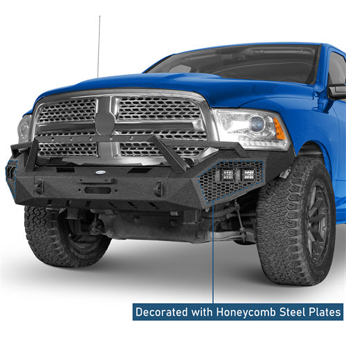 Off-Road Front Bumper w/ Winch Plate & Grill Guard (2013-2018 Ram 1500, Excluding Rebel) - Ultralisk4x4