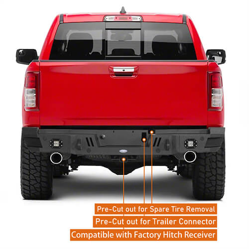 Offroad Steel Rear Step Bumper w/LED Spotlights For 2019-2023 Dodge Ram - ultralisk4x4 ul6033 10