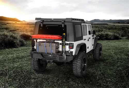 Rear Bumper w/Double Cargo Carrier System For 2007-2018 Jeep Wrangler JK - Ultralisk4x4 - u2101s - 13