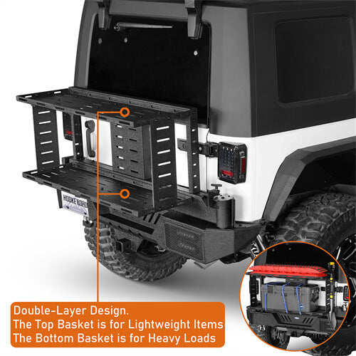 Rear Bumper w/Double Cargo Carrier System For 2007-2018 Jeep Wrangler JK - Ultralisk4x4 - u2101s - 5