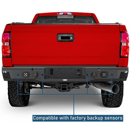 Rear Bumper For 2011-2019 Chevy Silverado 2500HD/3500HD & GMC Sierra 2500HD/3500HD - Ultralisk4x4