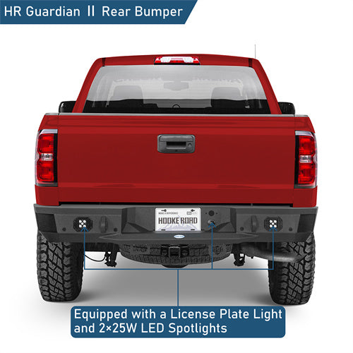 Aftermarket Rear Bumper w/ LED spotlights For 2007-2018 Chevy Silverado 1500 - Ultralisk4x4