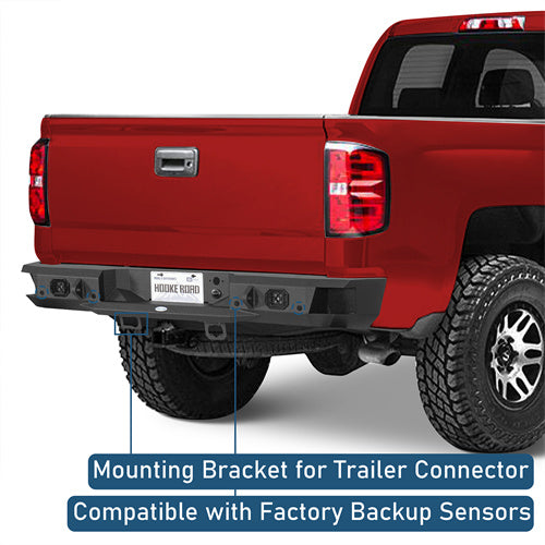 Aftermarket Rear Bumper w/ LED spotlights For 2007-2018 Chevy Silverado 1500 - Ultralisk4x4