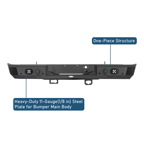 Aftermarket Rear Bumper w/ LED spotlights For 2007-2018 Chevy Silverado 1500 - Ultralisk4x4