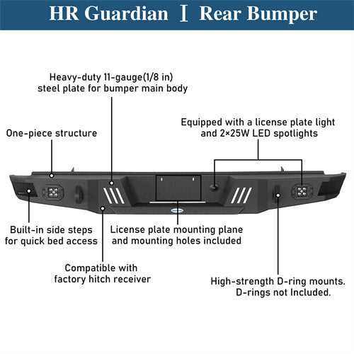 Aftermarket Rear Bumper For 1992-1996 Ford F-150 F-250 F-350 - Ultralisk4x4-u8541-10