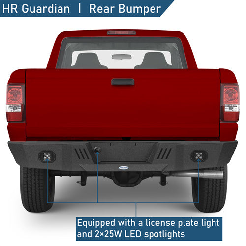 Off-Road Rear Bumper w/ LED Spotlights For 1993-2011 Ford Ranger Fleetside - Ultralisk4x4-u8820-4
