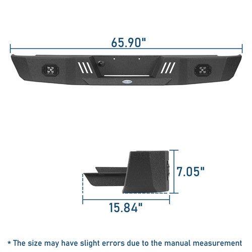 Off-Road Rear Bumper w/ LED Spotlights For 1993-2011 Ford Ranger Fleetside - Ultralisk4x4