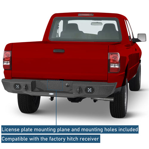 Road Trip Rear Bumper w/ LED Spotlights For 1993-2011 Ford Ranger Fleetside - Ultralisk4x4-u8821-5