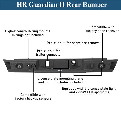 Road Trip Rear Bumper w/ LED Spotlights For 2007-2018 GMC Sierra 1500 - Ultralisk4x4-u9462-11