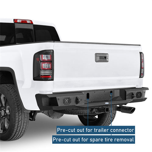 Road Trip Rear Bumper w/ LED Spotlights For 2007-2018 GMC Sierra 1500 - Ultralisk4x4-u9462-6