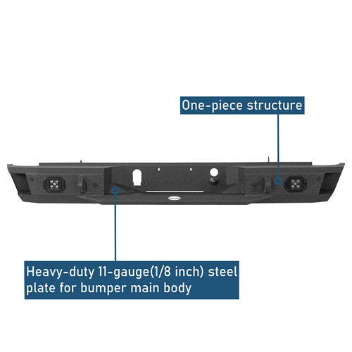Road Trip Rear Bumper w/ LED Spotlights For 2007-2018 GMC Sierra 1500 - Ultralisk4x4-u9462-9