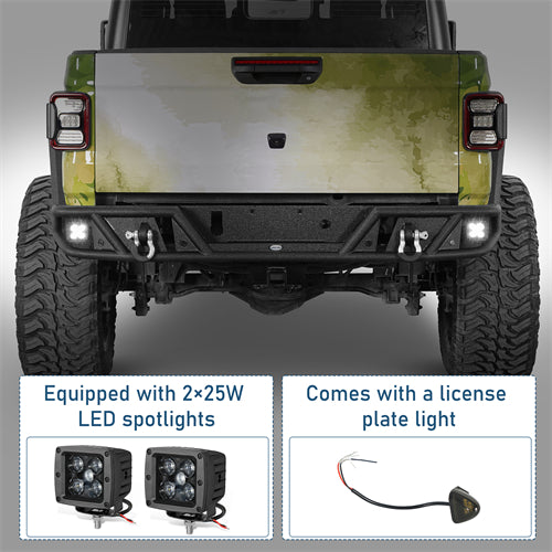 Tubular Rear Bumper For 2020-2025 Jeep Gladiator JT - Ultralisk4x4