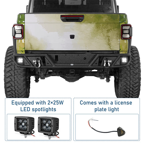 Tubular Rear Bumper For 2020-2025 Jeep Gladiator JT - Ultralisk4x4