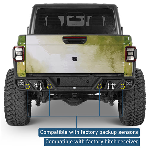 Tubular Rear Bumper For 2020-2025 Jeep Gladiator JT - Ultralisk4x4