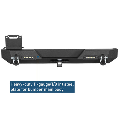 Car Bumper Rear Bumper w/ LED Lights For 1997-2006 Jeep Wrangler TJ - Ultralisk4x4