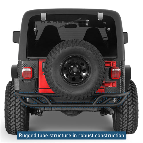 Tubular Rear Bumper For 1987-2006 Jeep Wrangler YJ TJ - Ultralisk4x4