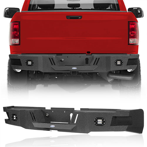 Road Trip Rear Bumper w/ LED White Floodlights For 2010-2018 Ram 2500 - Ultralisk4x4