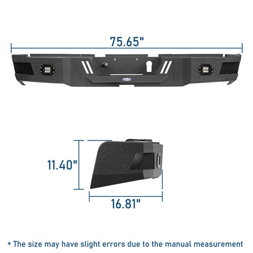 Road Trip Rear Bumper w/ LED White Floodlights For 2010-2018 Ram 2500 - Ultralisk4x4