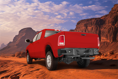Road Trip Rear Bumper w/ LED White Floodlights For 2010-2018 Ram 2500 - Ultralisk4x4