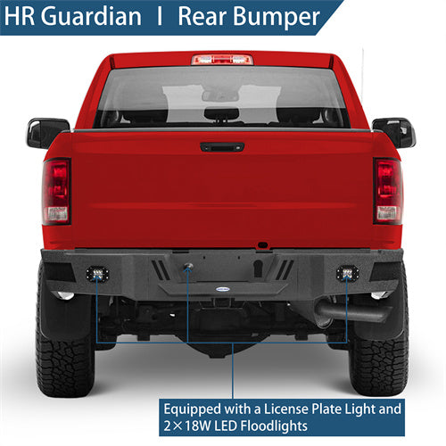 Road Trip Rear Bumper w/ LED White Floodlights For 2010-2018 Ram 2500 - Ultralisk4x4