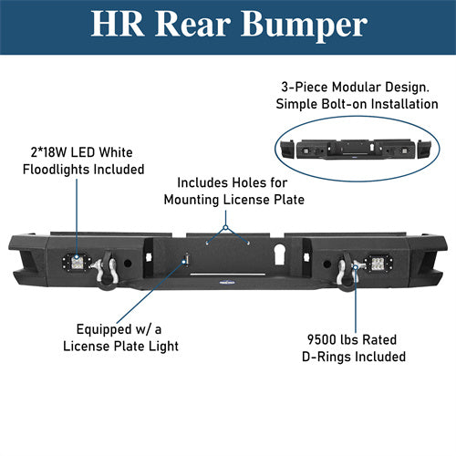 Offroad Rear Bumper For 2010-2018 Ram 2500/3500 - Ultralisk 4x4