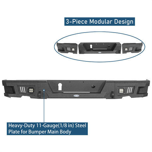 Durable Rear Bumper w/LED Lights(09-18 Dodge Ram 1500) - Ultralisk 4x4