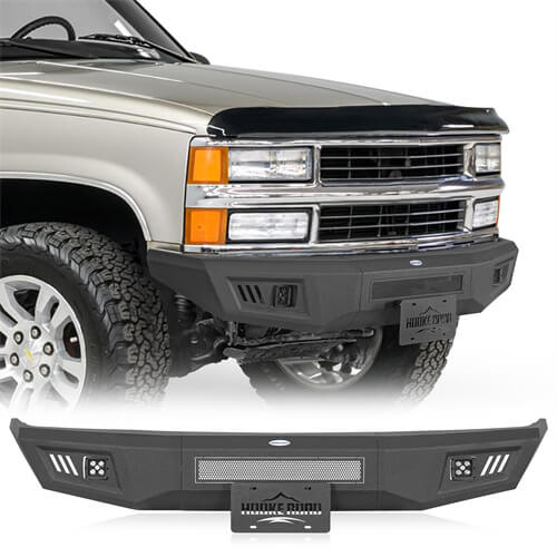 Road Trip Front Bumper w/ LED spotlights included For 1988-1998 Chevy C/K 1500 2500 3500 - Ultralisk4x4-u9082-1