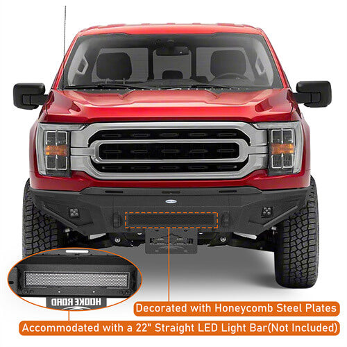 Road Trip Front Bumper w/ LED spotlights  For 2021-2023 Ford F-150 - Ultralisk4x4 -u8301-5