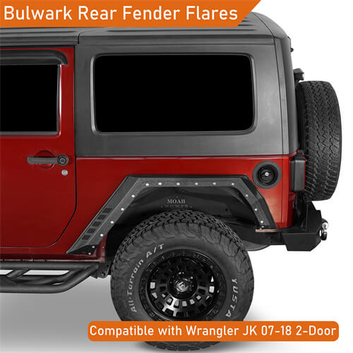 Road Trip Rear Fender Flares For 2007-2018 Jeep Wrangler JK 2-Door - Ultralisk4x4-u2105-4