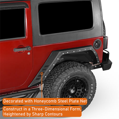 Road Trip Rear Fender Flares For 2007-2018 Jeep Wrangler JK 2-Door - Ultralisk4x4-u2105-8