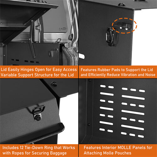 Road Trip Security Deck Enclosure For 2018-2023 Jeep Wrangler JL 2-Door - Ultralisk4x4-u3069s-6
