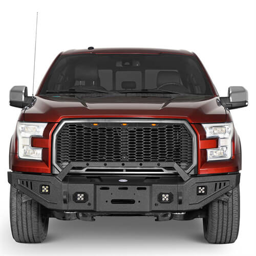 Rock Crawler Full-Width Front Bumper For 2015-2017 Ford F-150 - Ultralisk4x4-u8280-2