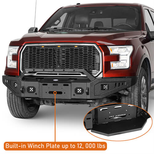 Rock Crawler Full-Width Front Bumper For 2015-2017 Ford F-150 - Ultralisk4x4-u8280-7