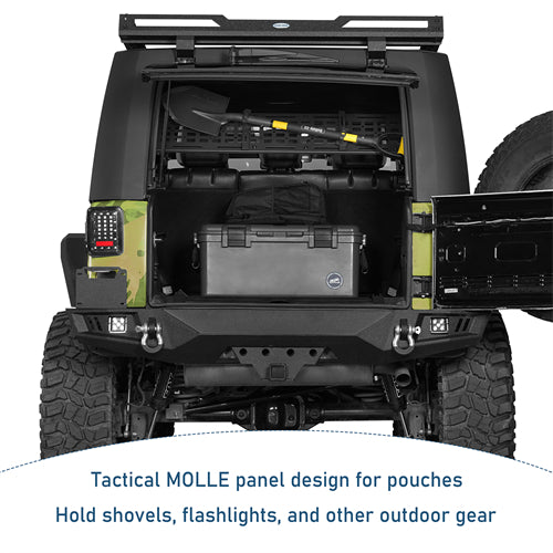 Trunk MOLLE Panel Utility Rack For 2007-2018 Jeep Wrangler JK 4-Door Hardtop - Ultralisk4x4
