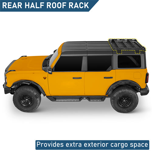 Rear Half Roof Rack For 2021-2025 Ford Bronco 4 Doors Hardtop - Ultralisk4x4