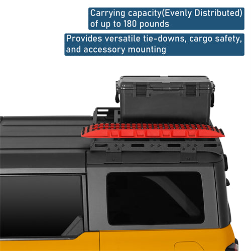 Rear Half Roof Rack For 2021-2025 Ford Bronco 4 Doors Hardtop - Ultralisk4x4