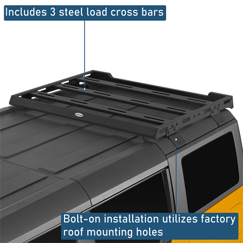 Rear Half Roof Rack For 2021-2025 Ford Bronco 4 Doors Hardtop - Ultralisk4x4