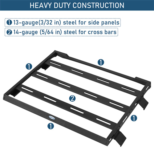 Rear Half Roof Rack For 2021-2025 Ford Bronco 4 Doors Hardtop - Ultralisk4x4