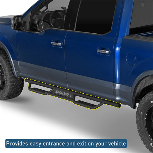 Nerf Side Step Bars For 2015-2024 Ford F-150 SuperCrew / 2017-2024 F-250 F-350 Crew Cab - Ultralisk4x4