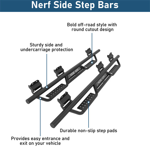 Nerf Side Step Bars For 2015-2024 Ford F-150 SuperCrew / 2017-2024 F-250 F-350 Crew Cab - Ultralisk4x4