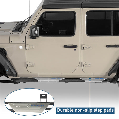 Off-road BladeX Series Nerf Side Step Bars For 2018-2025 Jeep Wrangler JL 4-Door - Ultralisk4x4-u3084-7