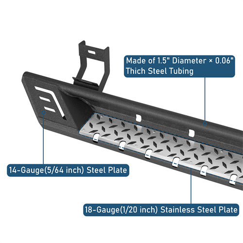 Off Road Side Step Bars For 2009-2018 Ram 1500 & 2019-2024 Ram 1500 Classic & 2010-2024 Ram 2500/3500 Crew Cab - Ultralisk4x4
