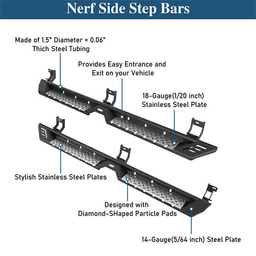 Off Road Side Step Bars For 2009-2018 Ram 1500 & 2019-2024 Ram 1500 Classic & 2010-2024 Ram 2500/3500 Crew Cab - Ultralisk4x4