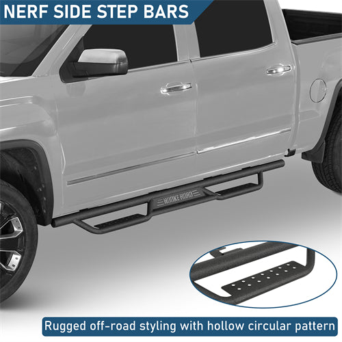 Nerf Side Step Bars For 2007-2018 Chevy Silverado/GMC Sierra 1500 | Crew Cab; 2007-2019 Chevy Silverado/GMC Sierra 2500 HD 3500 HD | Crew Cab - Ultralisk4x4