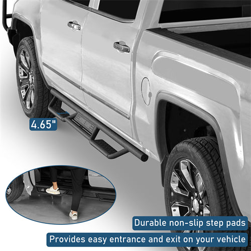 Nerf Side Step Bars For 2007-2018 Chevy Silverado/GMC Sierra 1500 | Crew Cab; 2007-2019 Chevy Silverado/GMC Sierra 2500 HD 3500 HD | Crew Cab - Ultralisk4x4