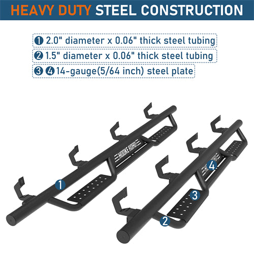 Nerf Side Step Bars For 2007-2018 Chevy Silverado/GMC Sierra 1500 | Crew Cab; 2007-2019 Chevy Silverado/GMC Sierra 2500 HD 3500 HD | Crew Cab - Ultralisk4x4