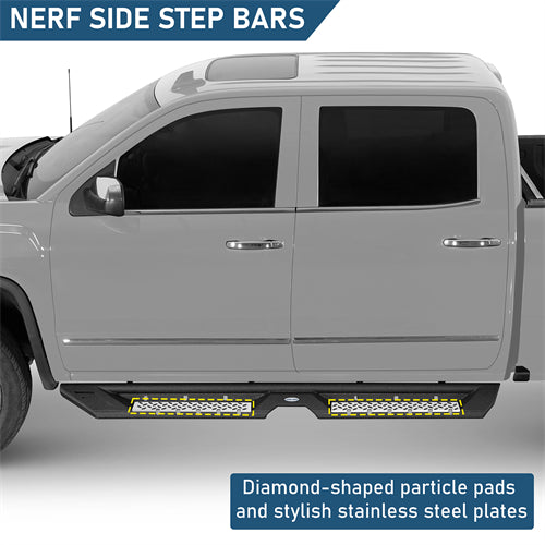 Nerf Side Step Bars For 2007-2018 Chevy Silverado/GMC Sierra 1500 | Crew Cab; 2007-2019 Chevy Silverado/GMC Sierra 2500 HD 3500 HD | Crew Cab - Ultralisk4x4