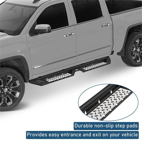 Nerf Side Step Bars For 2007-2018 Chevy Silverado/GMC Sierra 1500 | Crew Cab; 2007-2019 Chevy Silverado/GMC Sierra 2500 HD 3500 HD | Crew Cab - Ultralisk4x4