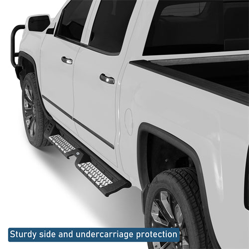Nerf Side Step Bars For 2007-2018 Chevy Silverado/GMC Sierra 1500 | Crew Cab; 2007-2019 Chevy Silverado/GMC Sierra 2500 HD 3500 HD | Crew Cab - Ultralisk4x4