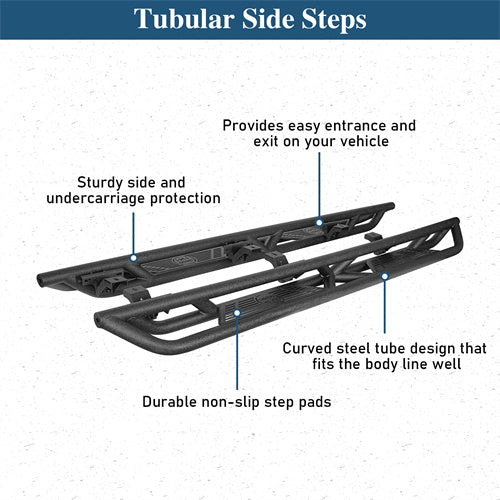 Running Boards Side Steps Nerf Bars For 2020-2025 Jeep Gladiator JT - Ultralisk4x4